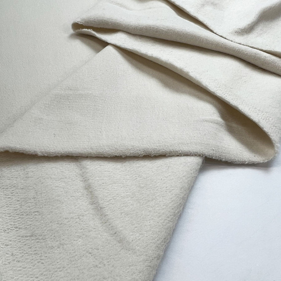 Cream Brushed Back Cotton Jersey Fabric Skims Fold