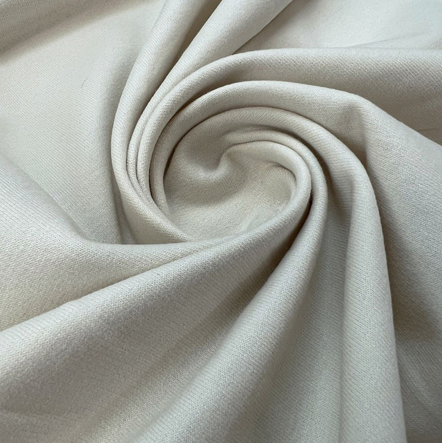 Cream Brushed Back Cotton Jersey Fabric Skims twist