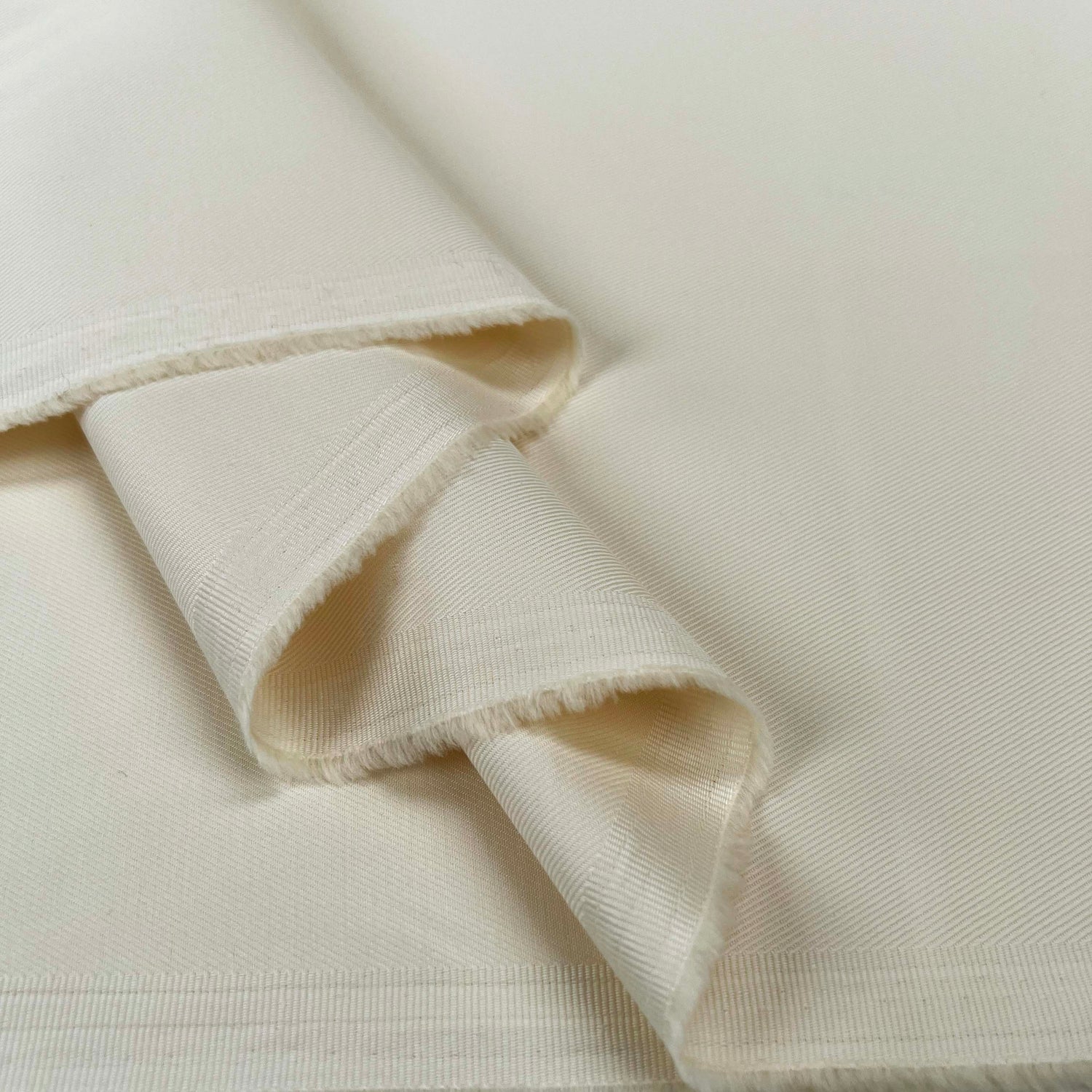 Cream Of The Cloth Organic Cotton Twill Fabric Fold