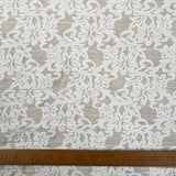 Crinkle Cotton Blend Ivory Floral Polyester Sheer Woven Dress Fabric Ruler