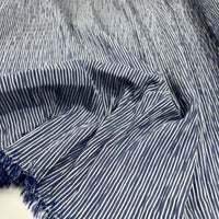 Remnant - Crinkle Seersucker Stripe - Blue (1.9m)