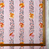 Printed Cotton Canvas Fabric Designers Guild - Pansey Stripe - Pink Ruler