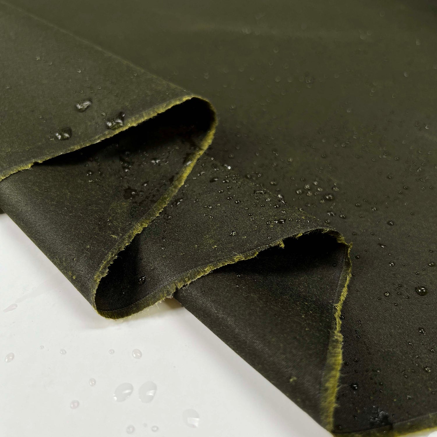 Dalesman 9oz Wax Cotton Marsh Green Fabric Fold