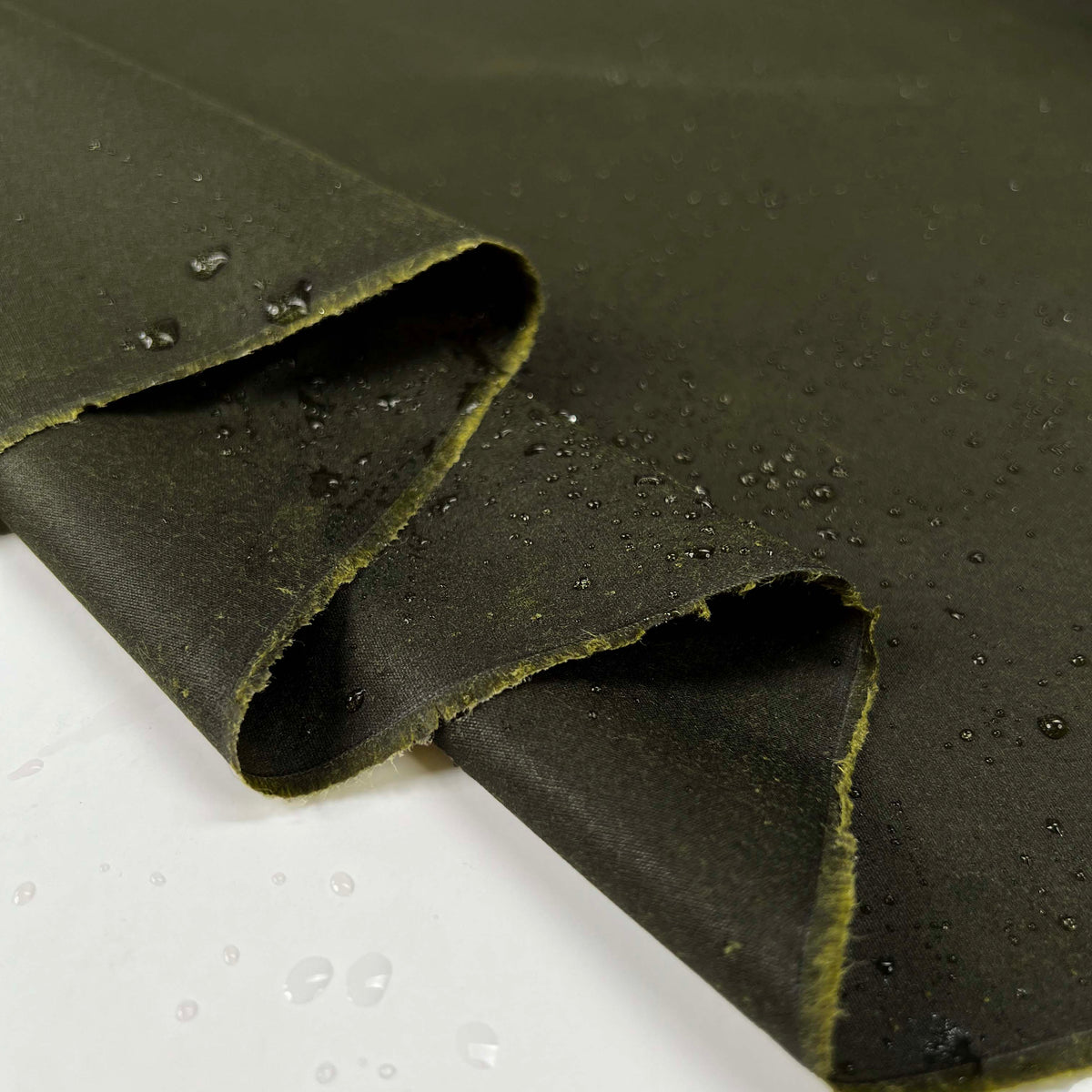 Dalesman 9oz Wax Cotton Marsh Green Fabric Fold