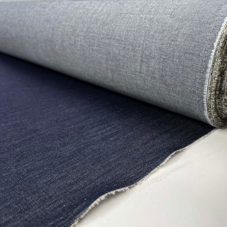 Dark Acres Combed Cotton 4oz Lightweight Blue Chambray Denim Shirting Fabric Roll