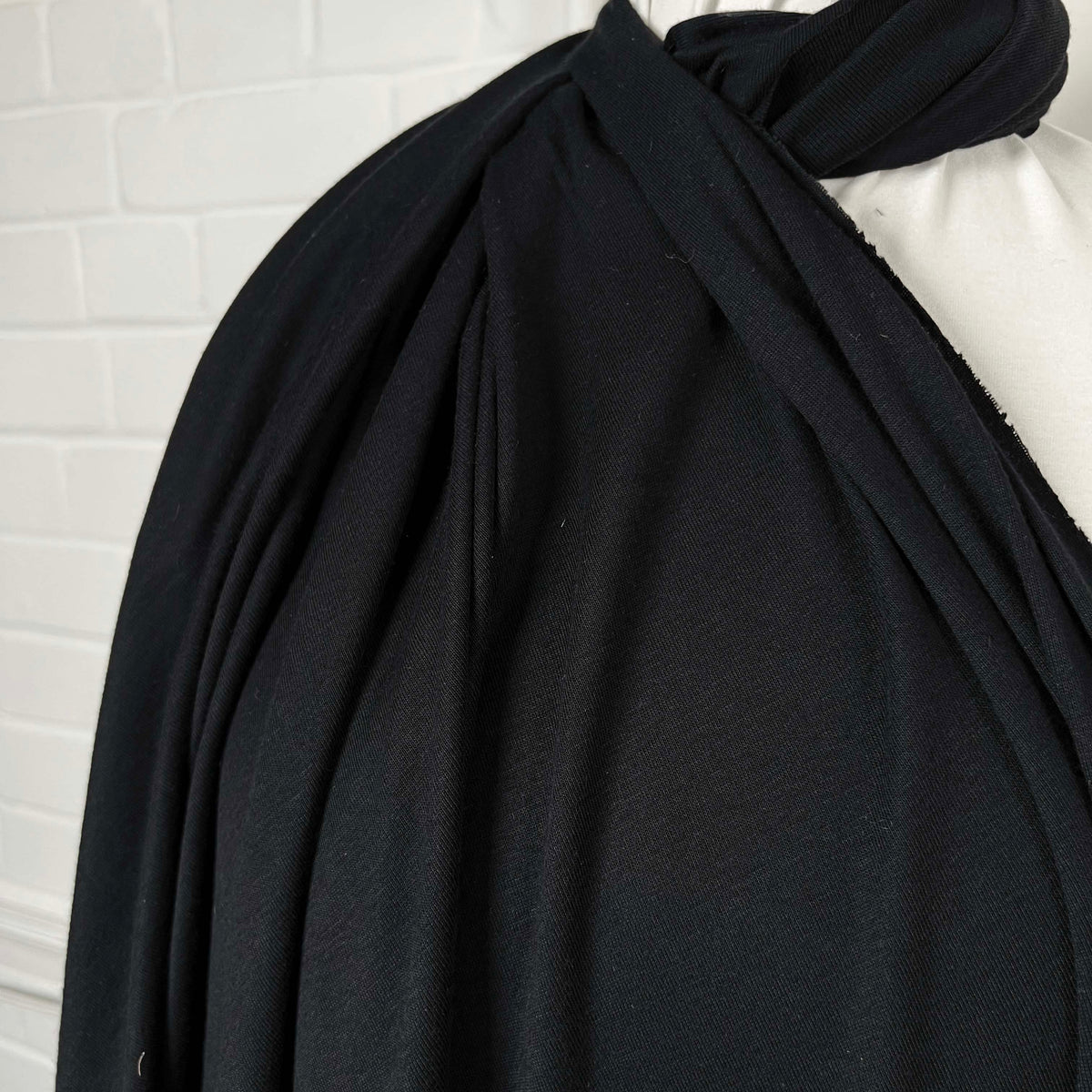 Dark And Dangerous Black Cotton Jersey Fabric CU