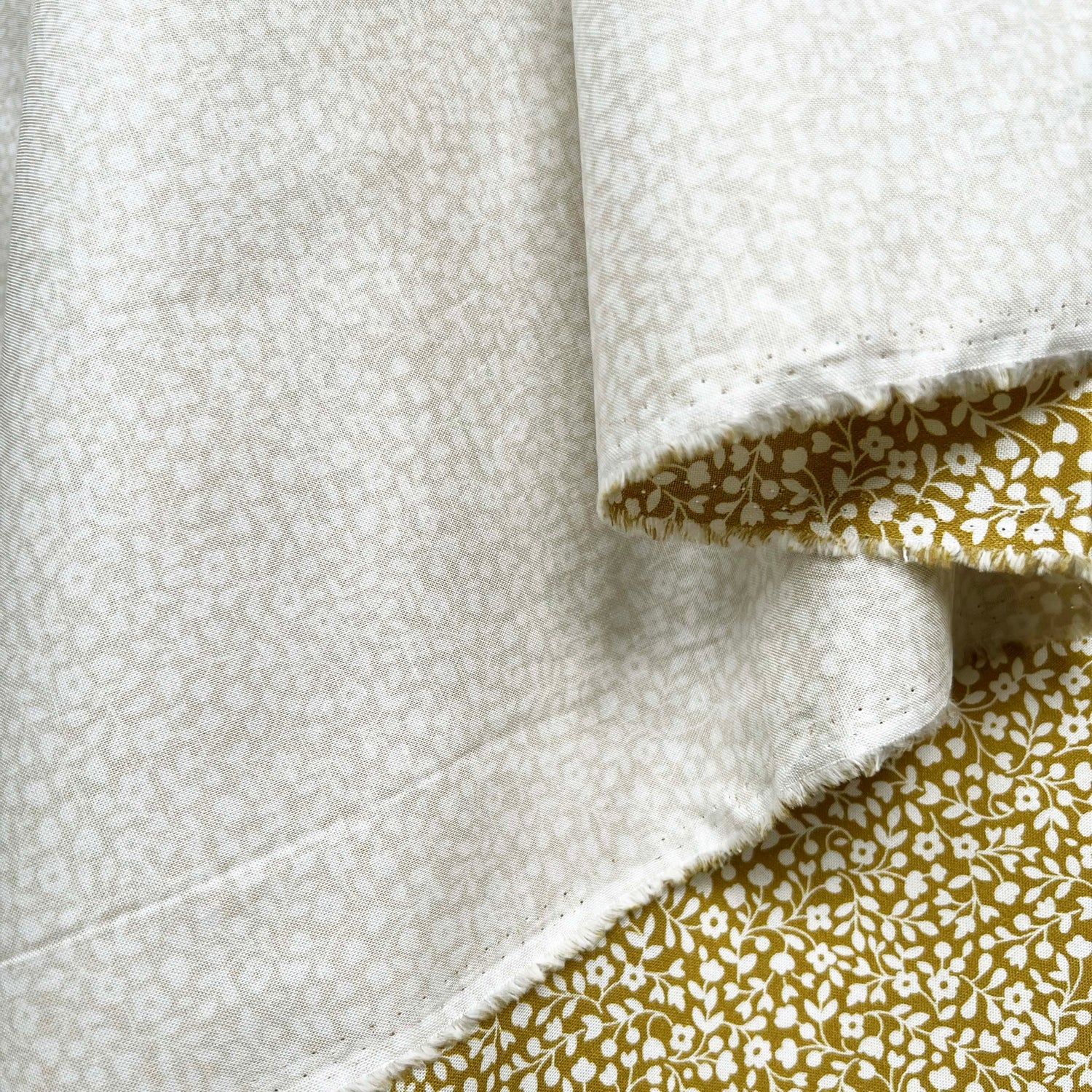 Floral Craft Quilting Cotton Fabric Dashwood Cotton - Golden Ochre Hang