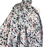 Abstract Floral Cotton Dress Fabric Dashwood Lawn - Flourish Grey Mannequin