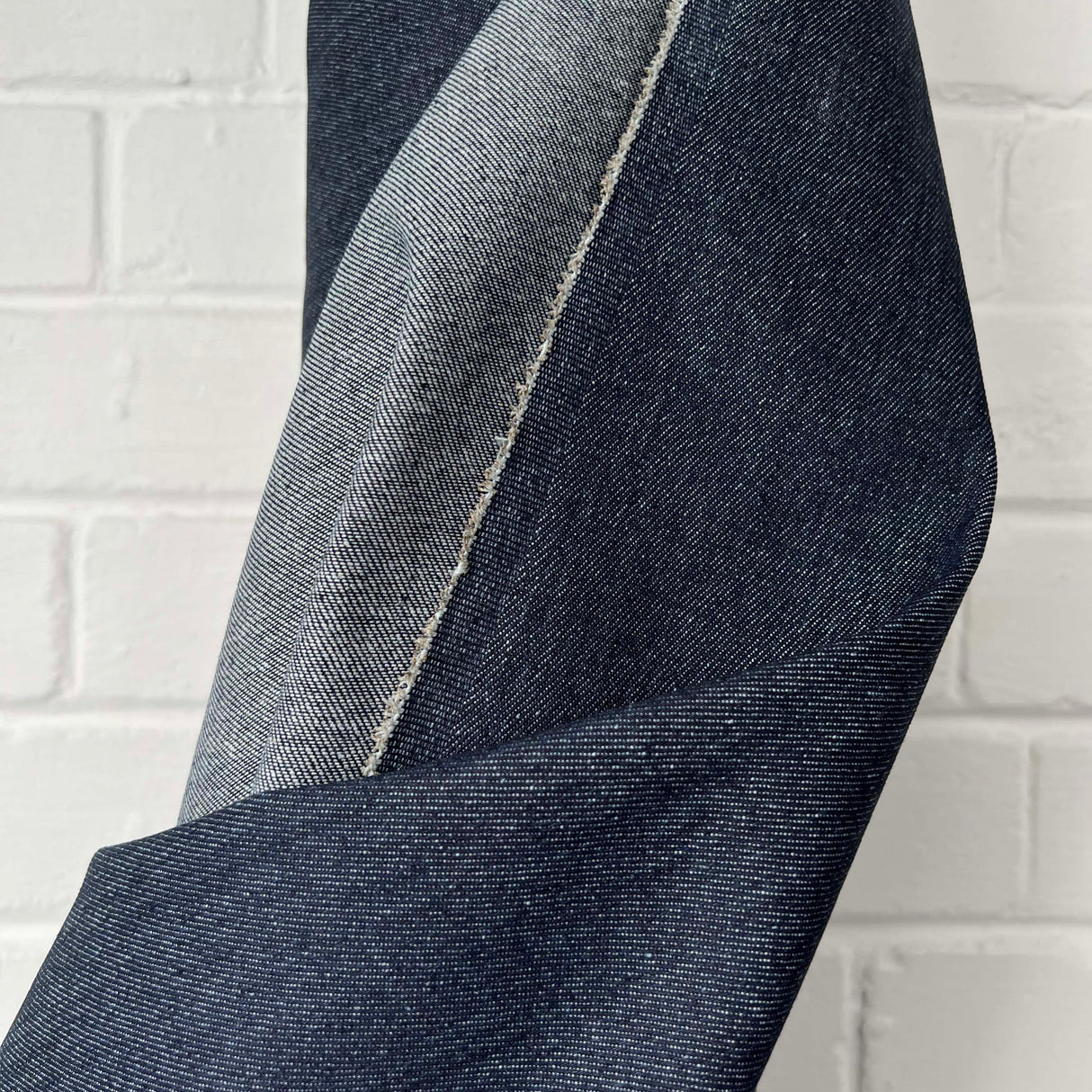 Denimfest 10oz Dustin Blue Cotton Polyester Midweight Woven Jean Trouser Fabric Close Up