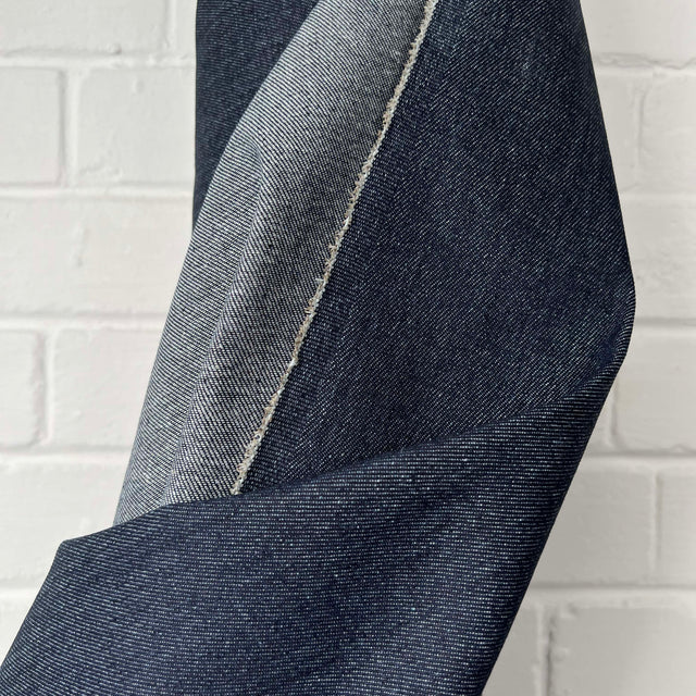 Denimfest 10oz Dustin Blue Cotton Polyester Midweight Woven Jean Trouser Fabric Close Up