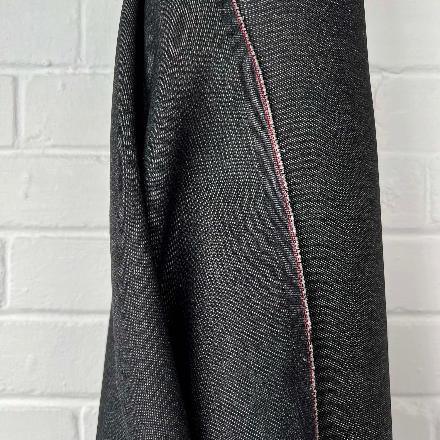 Denimfest 8oz Dale Black Cotton Midweight Woven Jean Trouser Fabric Edge