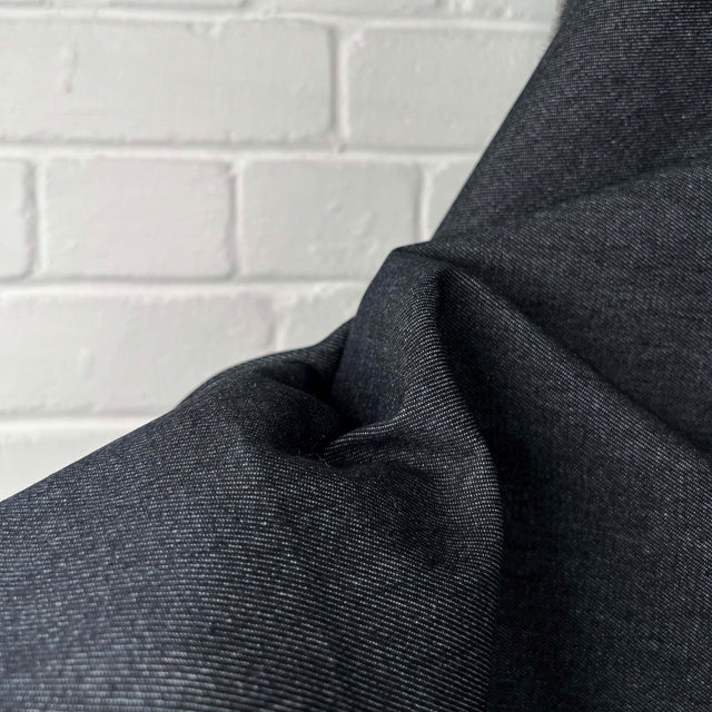 Denimfest 9.5oz Drake Black Cotton Polyester Midweight Woven Jean Trouser Fabric Close UP