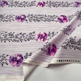 Printed Cotton Canvas Fabric Designers Guild Pansey Stripe - Crocus Fold