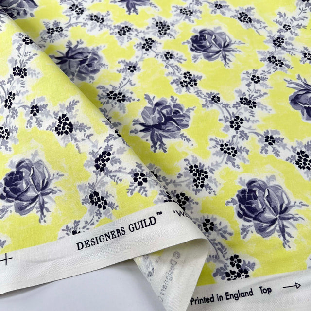 Pink Floral Printed Cotton Fabric Designers Guild Wild Rose Primrose Fold