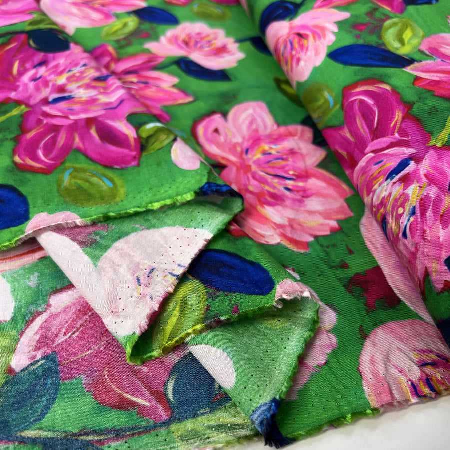 Viscose Dress Fabric Finest Challis - Garden Party Fold