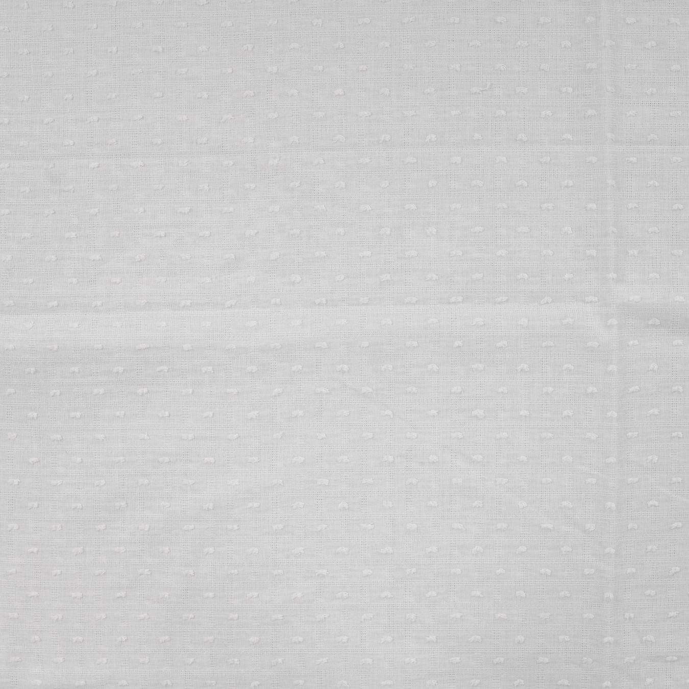 Dot & Check Ecru Dobby Cotton 75gsm Dress Fabric Flat