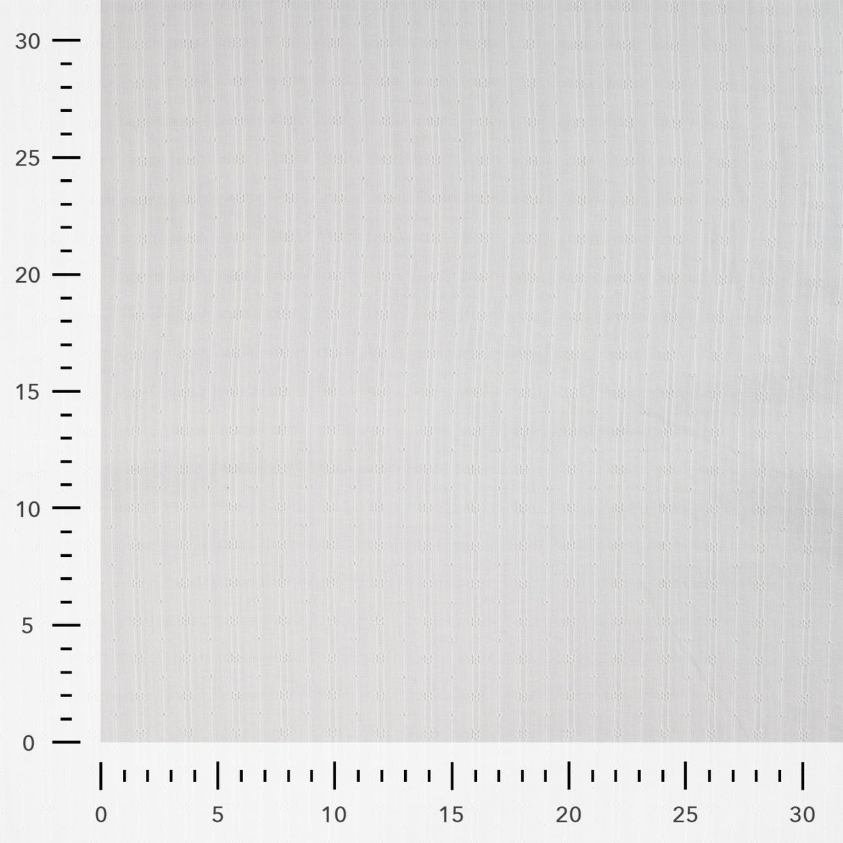 Dot & Stripe Soft White Dobby Cotton 95gsm Dress Fabric Ruler
