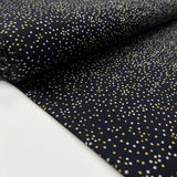 Dotty Ponte Navy Polyester Viscose Spotty Print Knit Jersey Fabric Bolt