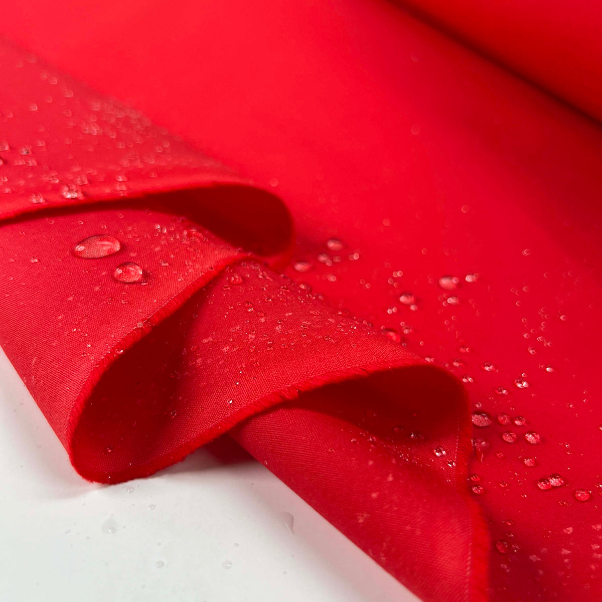 Driden Sahara 6oz Waxed Cotton Red Plain Water Resistant Coating Fabric Fold