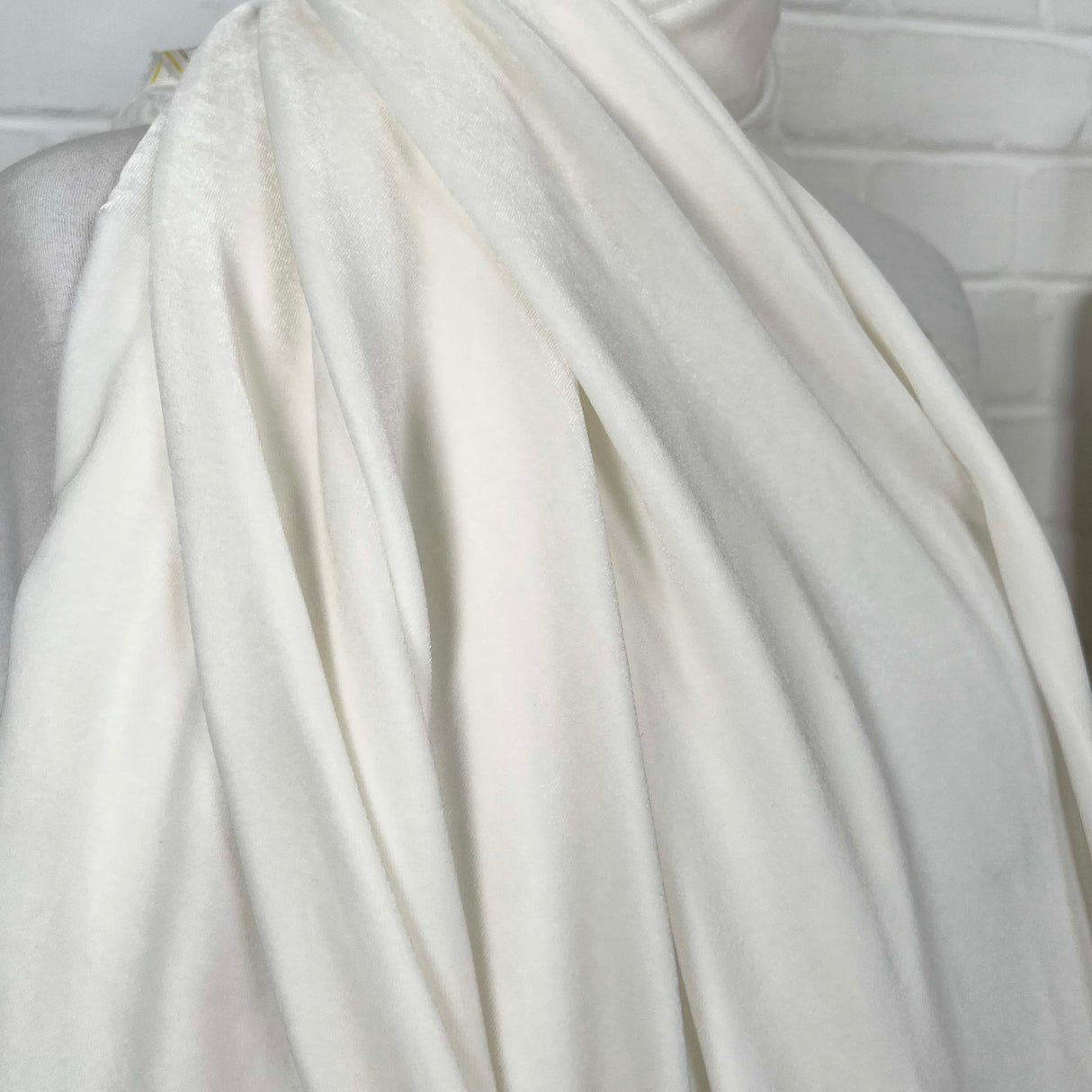 Premium 100% Silk Dress Fabric Dynasty Silk Velvet Ivory 