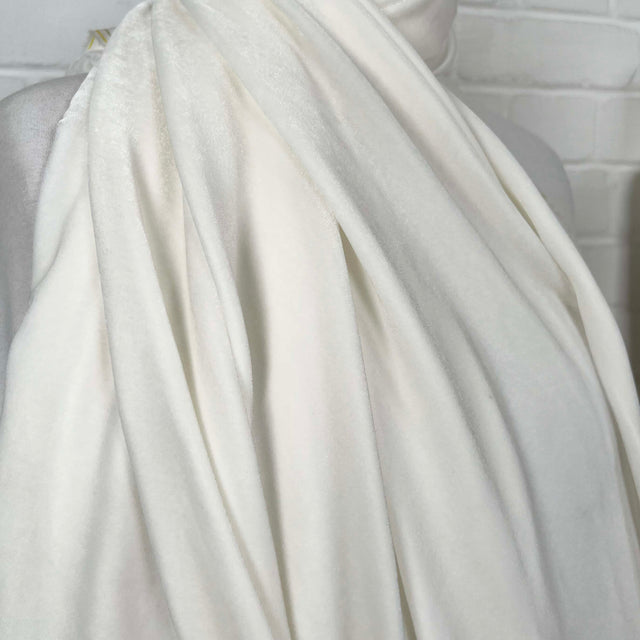 Premium 100% Silk Dress Fabric Dynasty Silk Velvet Ivory 