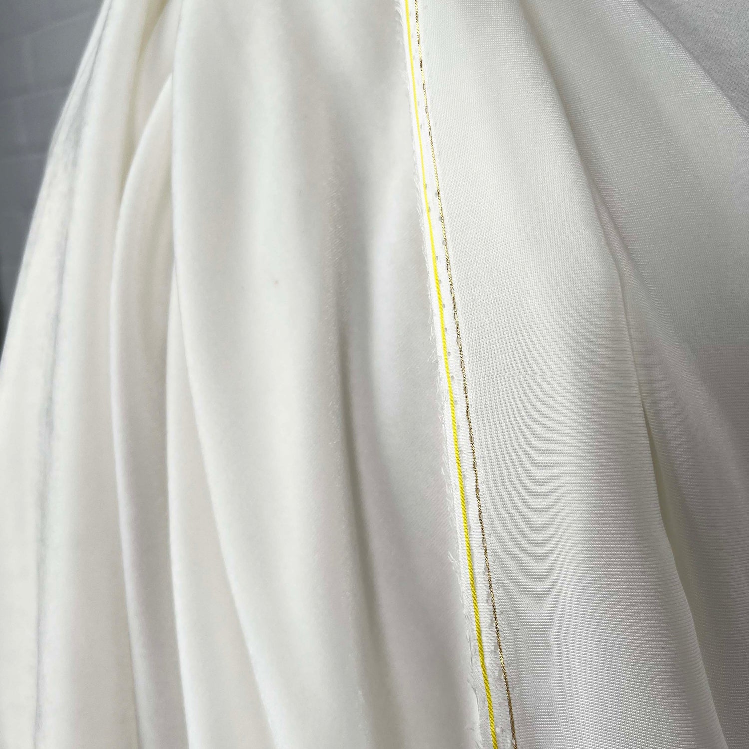 Premium 100% Silk Dress Fabric Dynasty Silk Velvet Ivory Hang