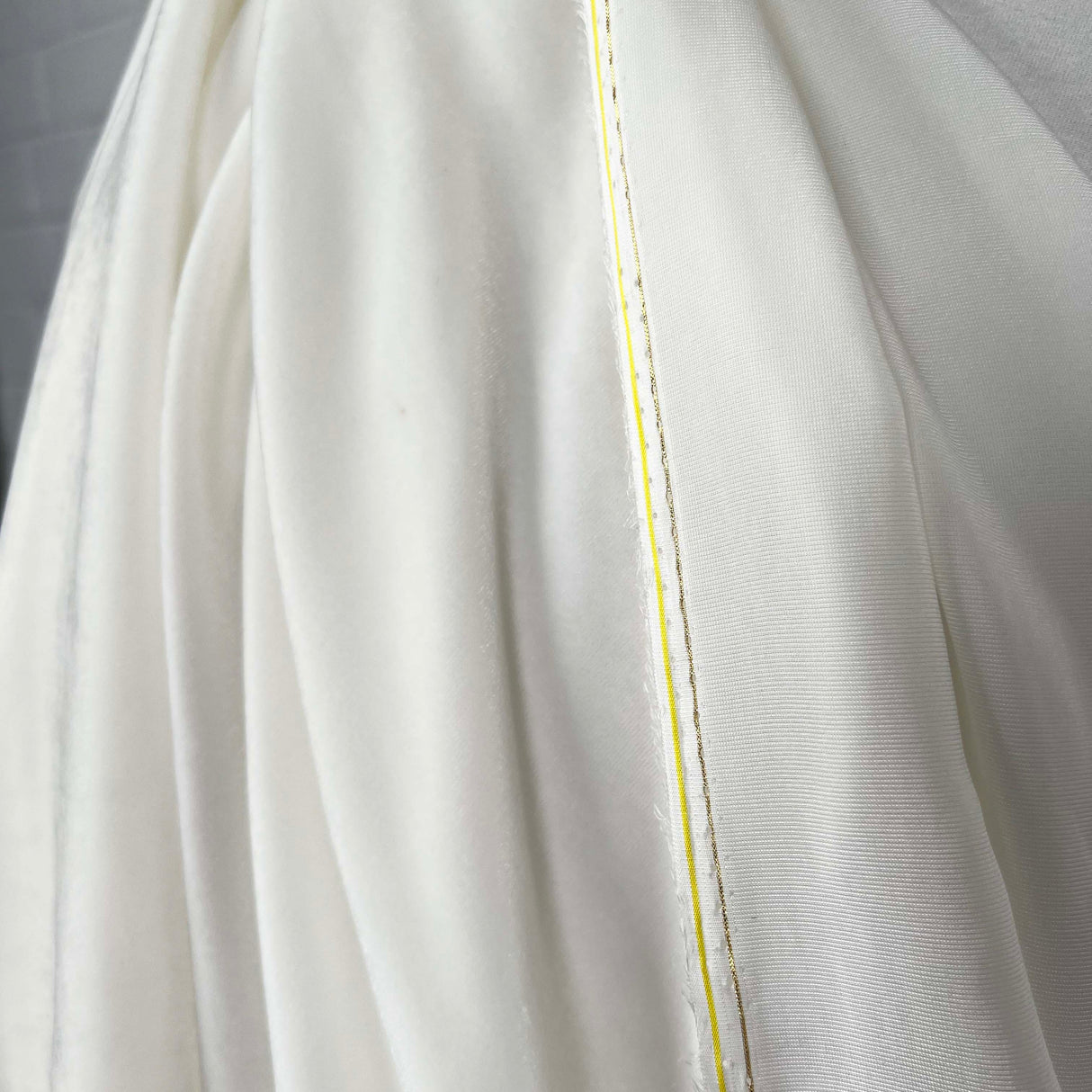 Premium 100% Silk Dress Fabric Dynasty Silk Velvet Ivory Hang