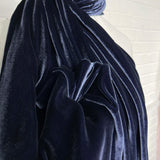 Premium 100% Silk Dress Fabric Dynasty Silk Velvet  Navy CU