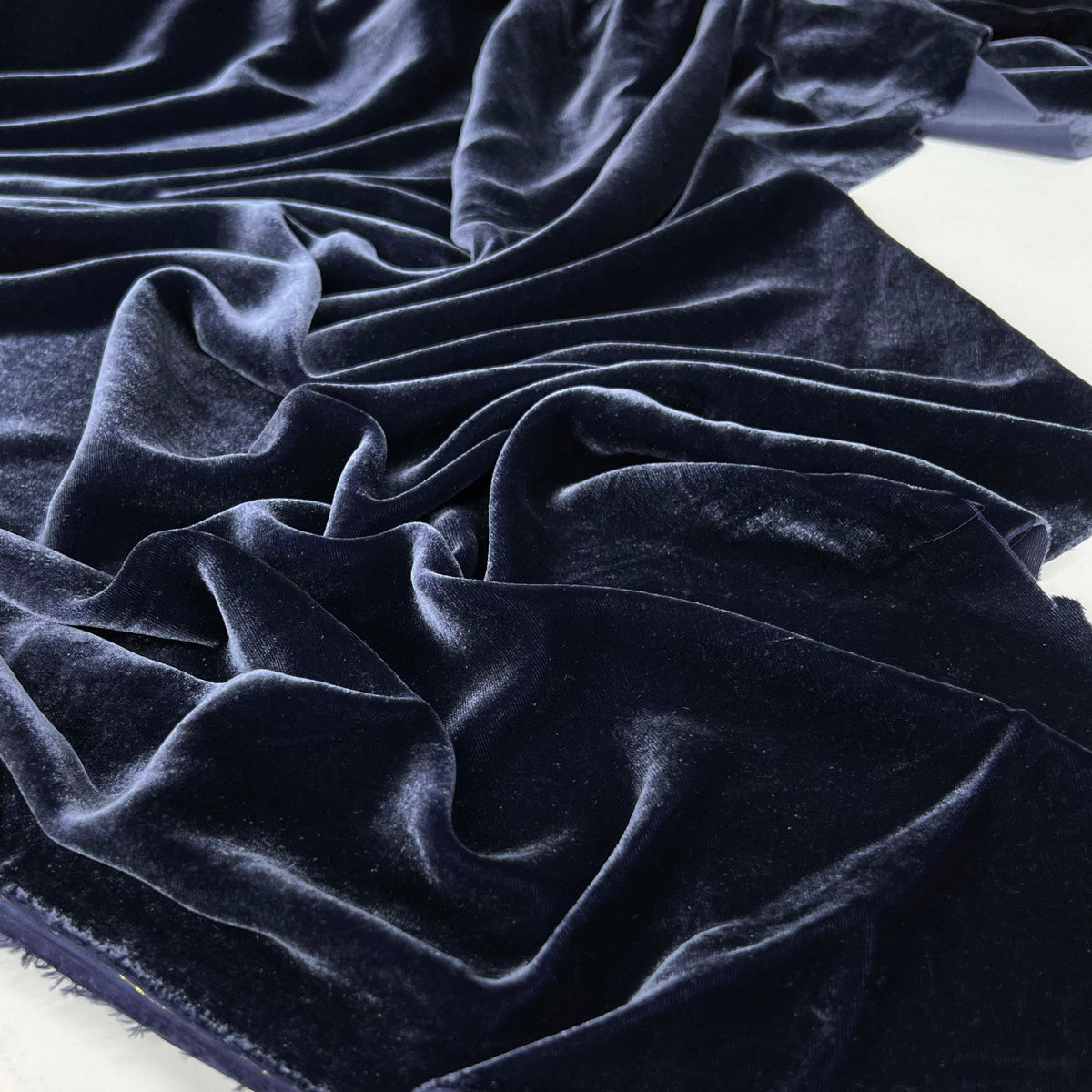 Premium 100% Silk Dress Fabric Dynasty Silk Velvet  Navy 