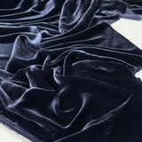 Premium 100% Silk Dress Fabric Dynasty Silk Velvet  Navy 