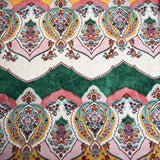 Eastern Promise Cotton Italian Ex Designer Abstract Pink Orange Green Dress Fabric