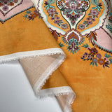 Eastern Promise Cotton Italian Ex Designer Abstract Pink Orange Green Dress Fabric Fold