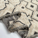 Eastern Surprise Wool Polyester Mix Brushed Abstract Cream Grey Coating Fabric Fold