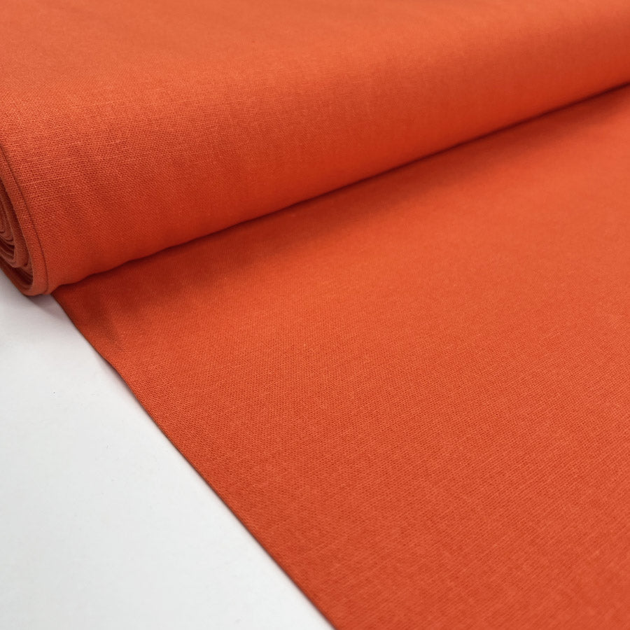 Easy Linen Tango Orange Viscose Mix Plain Woven Dress Fabric Bolt