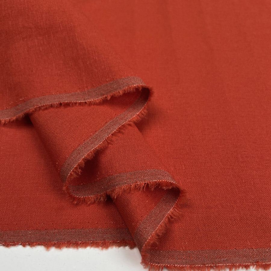 Easy Linen Terracotta Viscose Mix Plain Woven Dress Fabric Fold