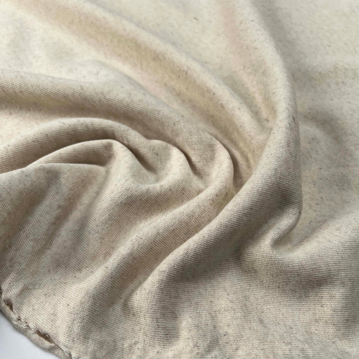 Ecru_Linen_Knit_3_Thread_Fleece_Cotton_Blend_Stretch_Looped_Back_Cream_Jersey_Fabric_CU