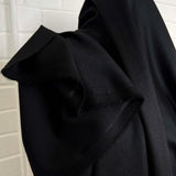 Black Deadstock British Wool Suiting Fabric Edwardian CU