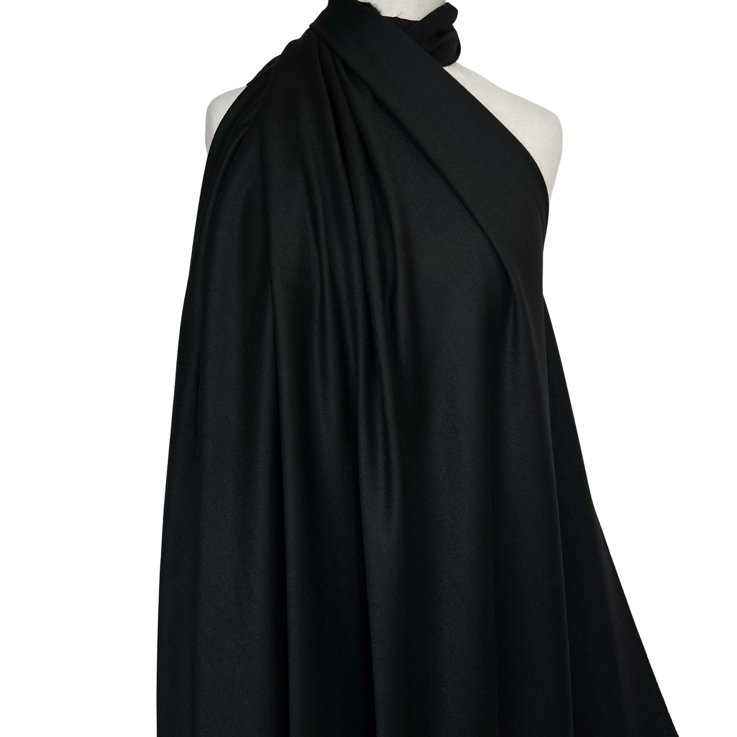 Black Deadstock British Wool Suiting Fabric Edwardian Mannequin