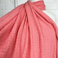 Embroidered Chevron Cotton - Pink