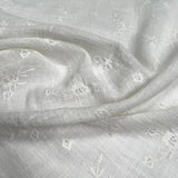 Embroidered Cotton Muslin Florals White Dress Woven Fabric CU