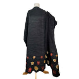 Embroidered_Taffeta_Samira_Polyester_Black_Floral_Red_Cream_Border_Dress_Fabric_Mannequin