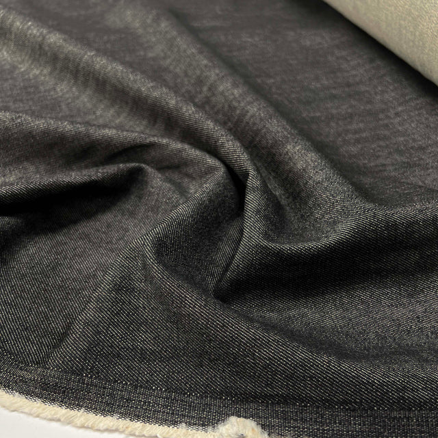 Everyday 11oz Denim Black Cotton Medium Weight Woven Trouser Fabric CU