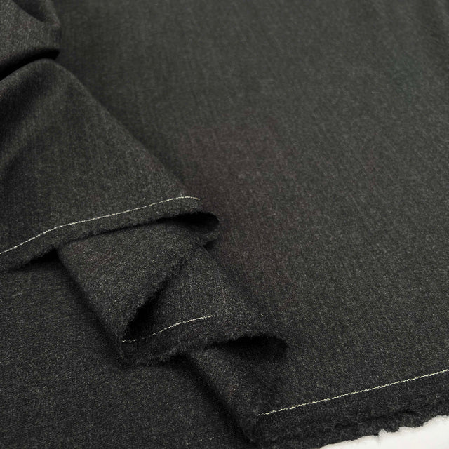 Charcoal Grey Wool Lycra Stretch Suiting Fabric Exceedingly Smart Fold 