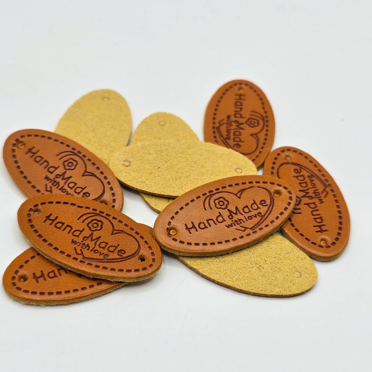 Faux Leather "Handmade With Love" Sewing Labels CU