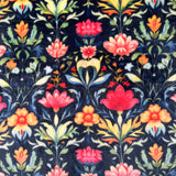 Fleece Feels Garden Navy Pink Floral Polyester Thick Cuddle Soft Fabric
