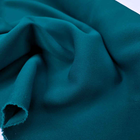 French Crepe Teal Smooth Green Polyester Crepe Fabric CU