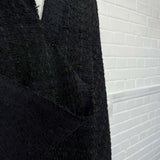 French Style Black Polyester Cotton Acrylic Tweed Boucle Coating Fabric Hang