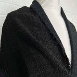 French Style Black Polyester Cotton Acrylic Tweed Boucle Coating Fabric CU