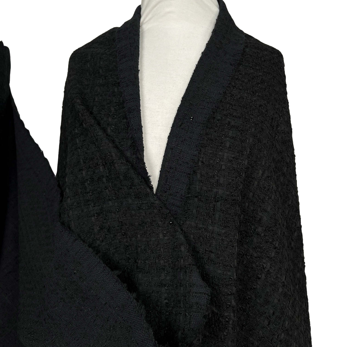 French Style Black Polyester Cotton Acrylic Other Tweed Boucle Coating Fabric Mannequ
