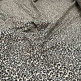 French Terry Baby Leopard Cotton Elastane Beige Black Animal Print Knit Jersey Fabric CU